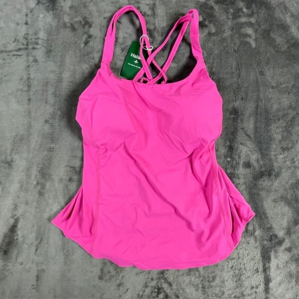 Halara UltraSculpt Round Neck Curved Hem Workout Tank Top Pink Medium NWT